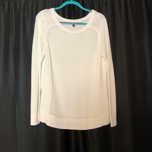 Apt. 9 White Lightweight Open Knit Sweater L